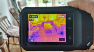A thermal imaging camera in use.